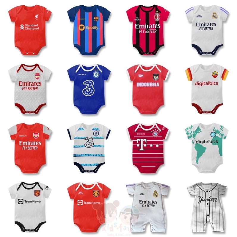 Jumper Bola Bayi / Jersey Bola Baby / Set Jumper Bayi Argentina Laki / Baju Bola Bayi / Romper Bola 