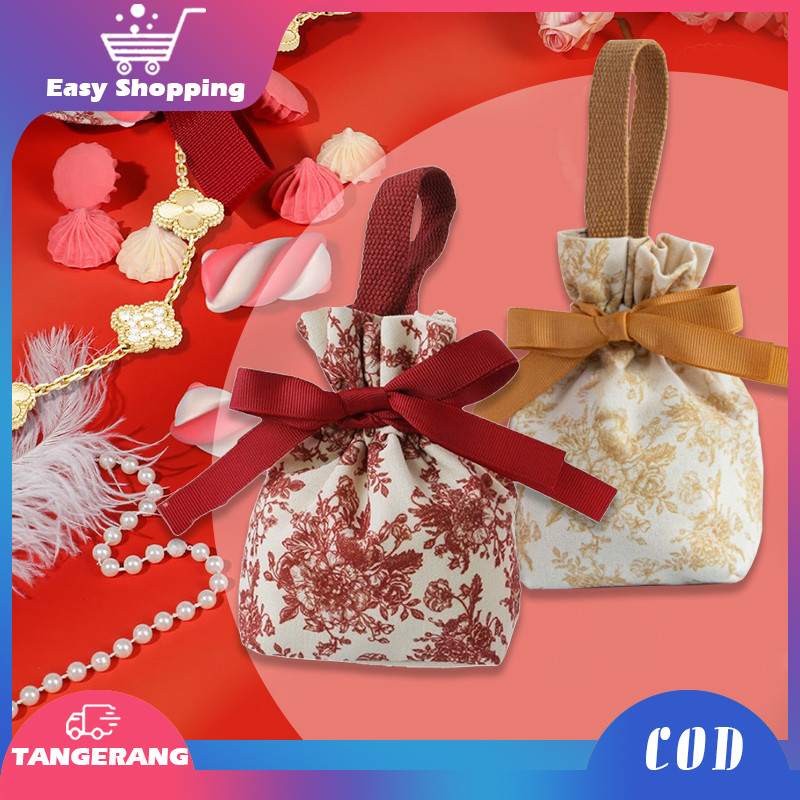 Kantong Serut Souvenir Wedding 1pcs Wedding Kecil Tas Permen Pernikahan