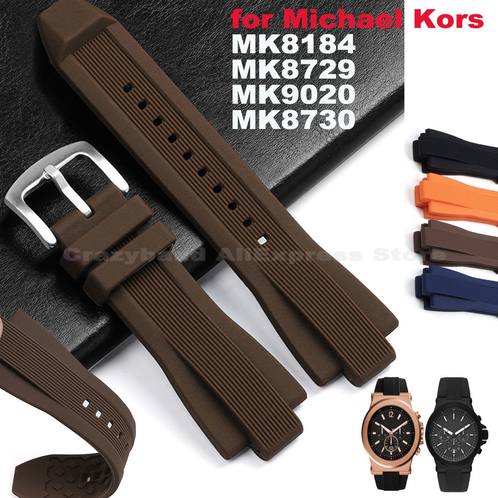 Silicone for Michael Kors MK8184 MK8729 MK9020 MK8152 MK9020 MK9026 Soft Watch Straps Smartwatch Ban