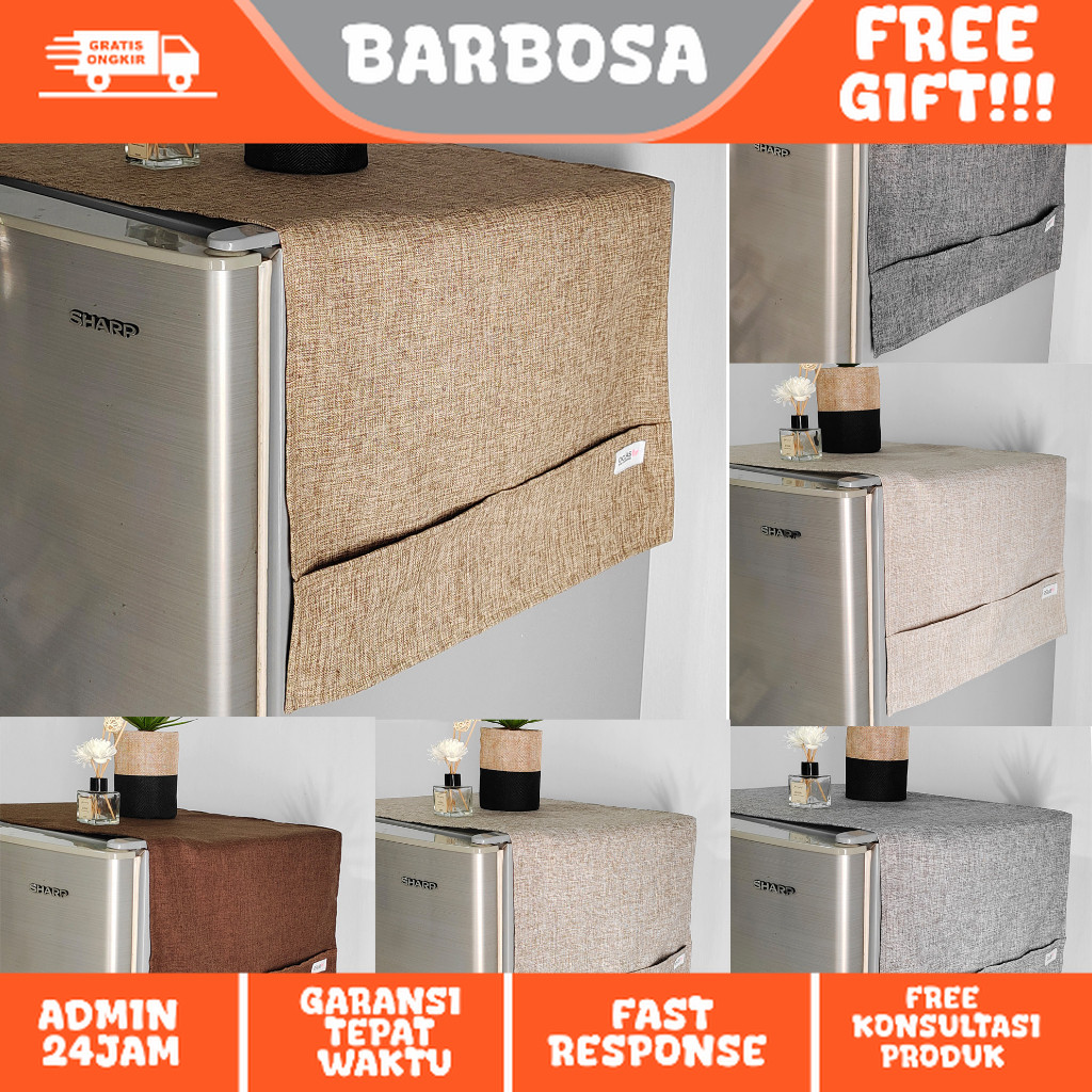 TUTUP KULKAS DENIM POLOS  /TUTUP KULKAS KAIN AESTHETIC / COVER KULKAS MINIMALIS  / TAPLAK KULKAS  / 