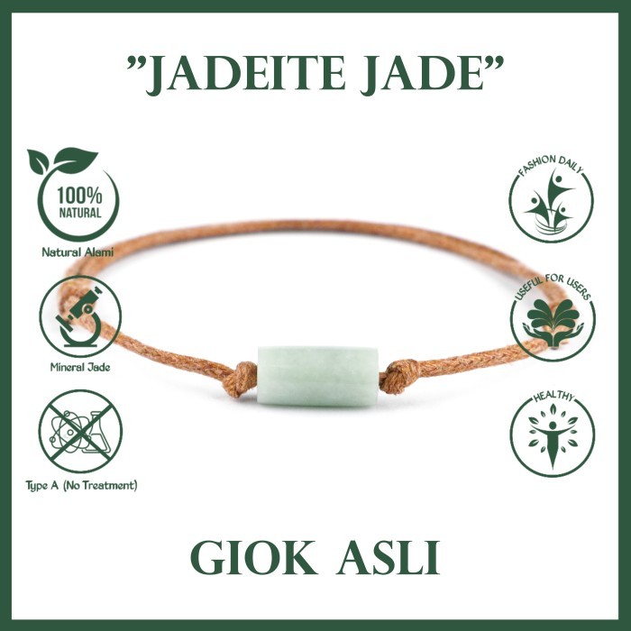 promo  -Gelang Tali Batu Giok Burma Asli