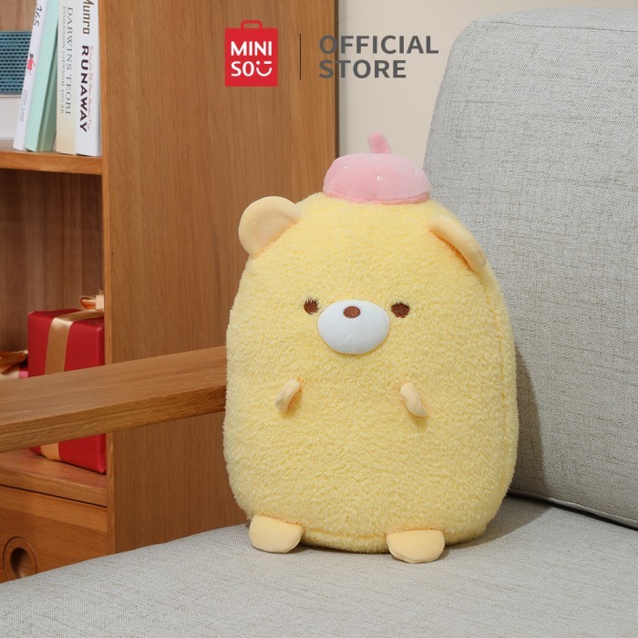 promo  -MINISO Boneka Bantal Beruang Lucu Mainan Boneka Bear Kado Ulang Tahun - Kuning