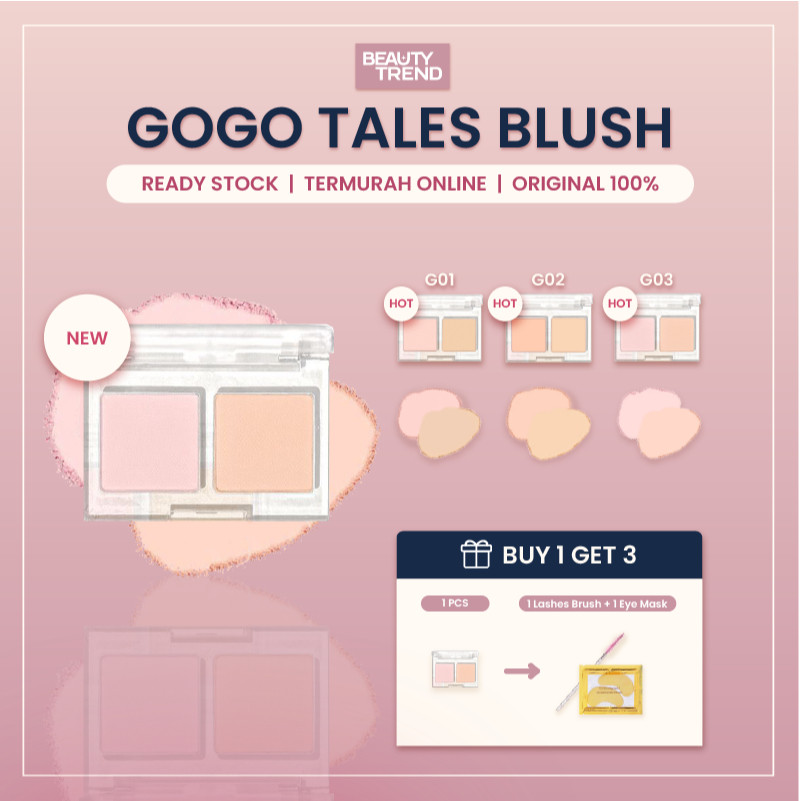 [READY ORI] Gogo Tales Blush Palette Gogo Tales Aegyosal Palette Powder Blush Aegyosal Pen GT665