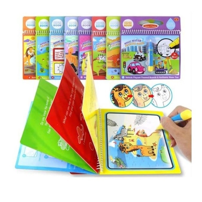 Water Doodle Card Magic Water Drawing Card Huruf Alphabet ABC - 1 CARD + 5 BOOK