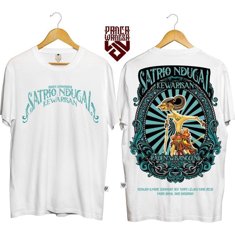 Kaos Wisanggeni / Baju Distro Sanajan Ilmune Gudangan Yen Tanpo Lelaku / Atasan pria wanita