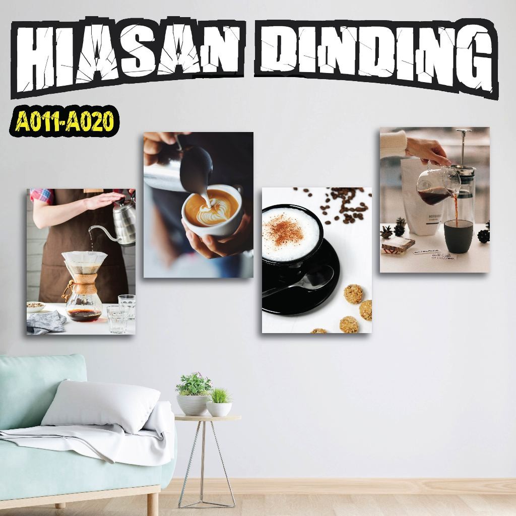Hiasan Dinding Tema Kopi Pajangan Cafe Coffee Shop Dekorasi Kafe Kekinian Kayu MDF