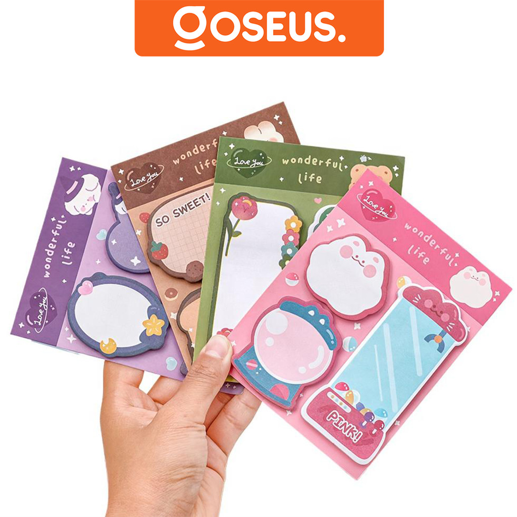 

Sticky Notes Motif 3in1 Memo Pad Stick Note 60lembar Tempelan Kertas Pembatas Buku ATK3012