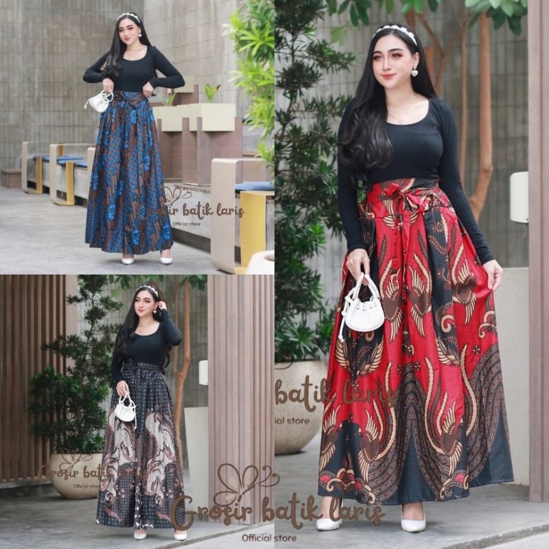 BAHAN PREMIUM / Rok Batik Panjang / Rok Batik Wanita Muslim / Rok Batik Katun