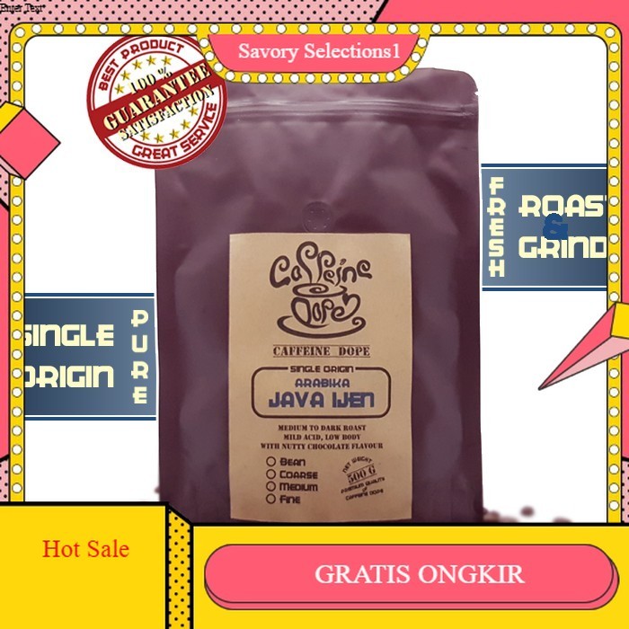 

【SAVORY】 FLASH SALE!! Kopi Arabika Java Ijen 500 Gram Single Origin - Bean/Biji & Ground/Bubuk