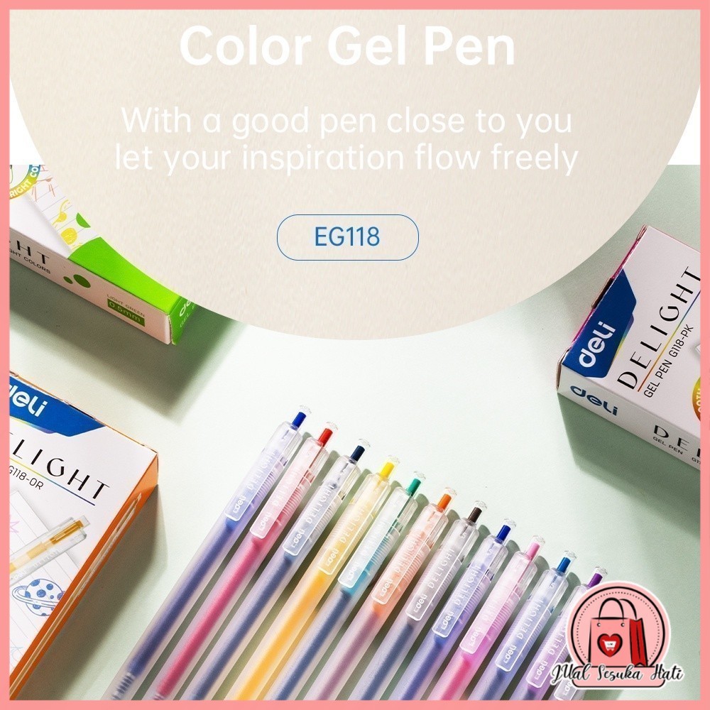 

DELI034 Deli Gel Pen / Pulpen Gel 0.5 mm Berbagai Macam Warna EG118 Y1674