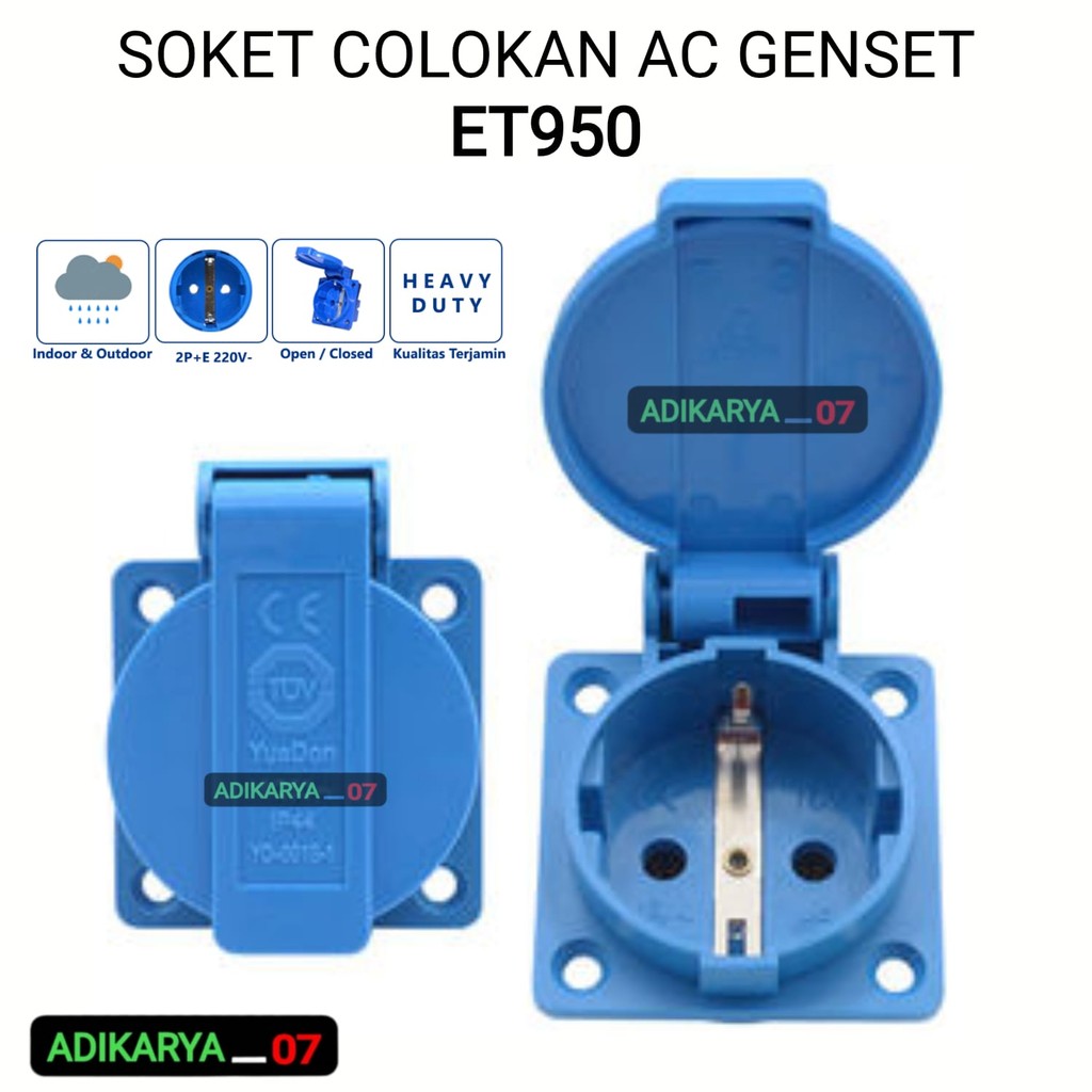 Stop Kontak Listrik PLN Genset IP44 / Socket Kontra Steker 16Ampere