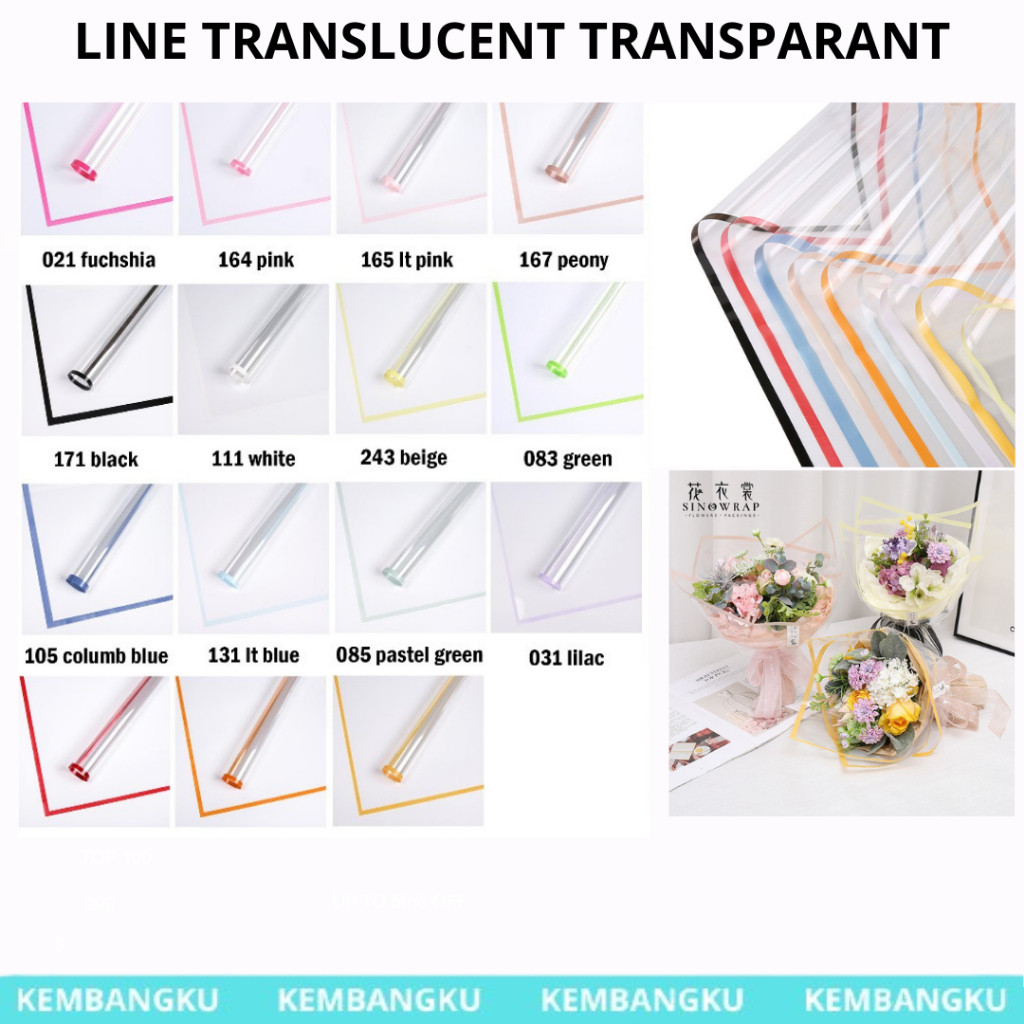 

(LEMBARAN)Kertas Buket Cellophane LINE TRANSLUCENT TRANSPARANT