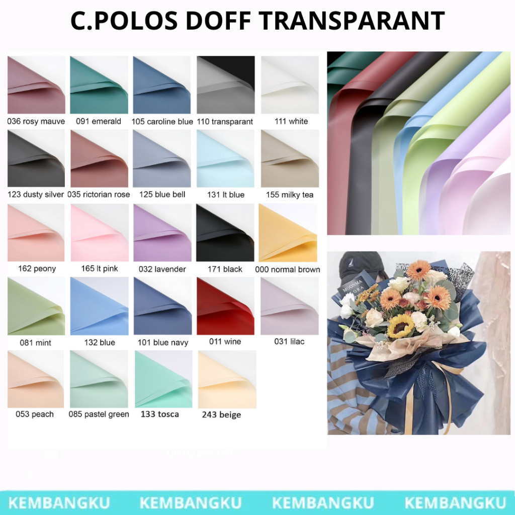 

(Pack) Cello Polos Doff Semi Transparant isi 20 lembar Flower Wrapping
