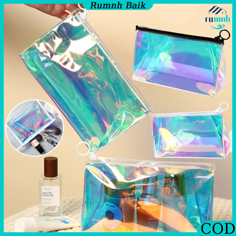 Tas Kosmetik Warna Laser/Tas Kosmetik Transparan Anti Air/Tas PVC Transparan Premium Tas Kosmetik