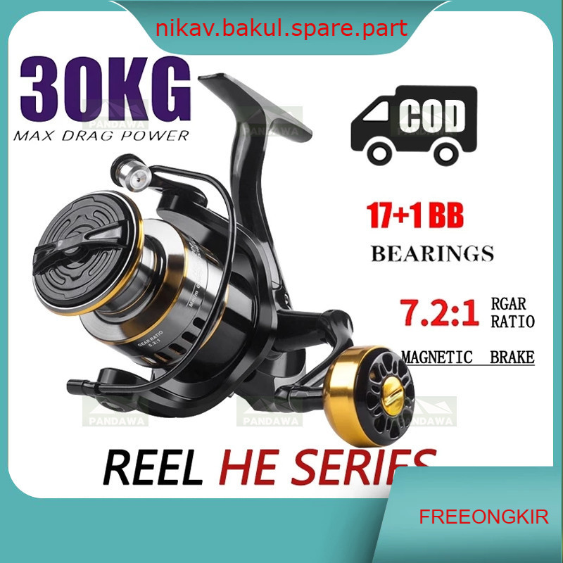 Reel Pancing HE1000 - 7000 10 Kg / Reel Pancing Murah Kuat Power /Gulungan Pancing Ikan Logam Metal 