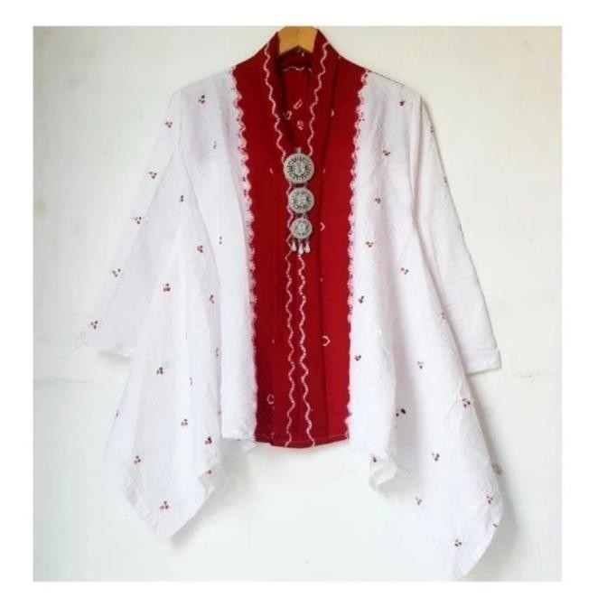 

✨LARIS✨ -Terlaris Kebaya Kutubaru Jumputan Wanita Merah Putih - 2tone A, S