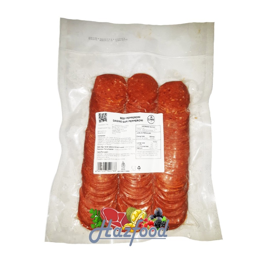 

El Primo Beef Pepperoni | Daging Sapi Pepperoni Premium 500 Gram