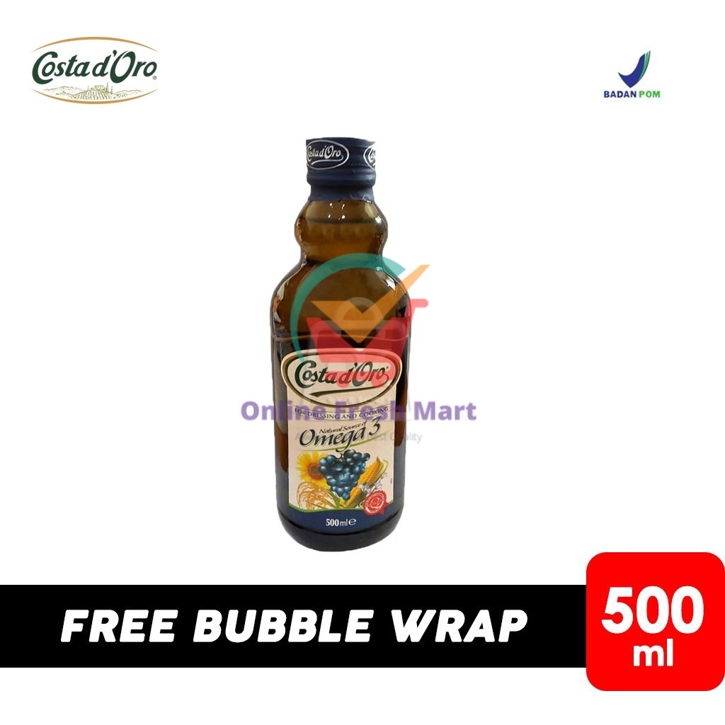 

Costa D'oro Vegetable Oil Blends Omega 3 (Botol Kaca 500ml) - Online Fresh Mart Denpasar