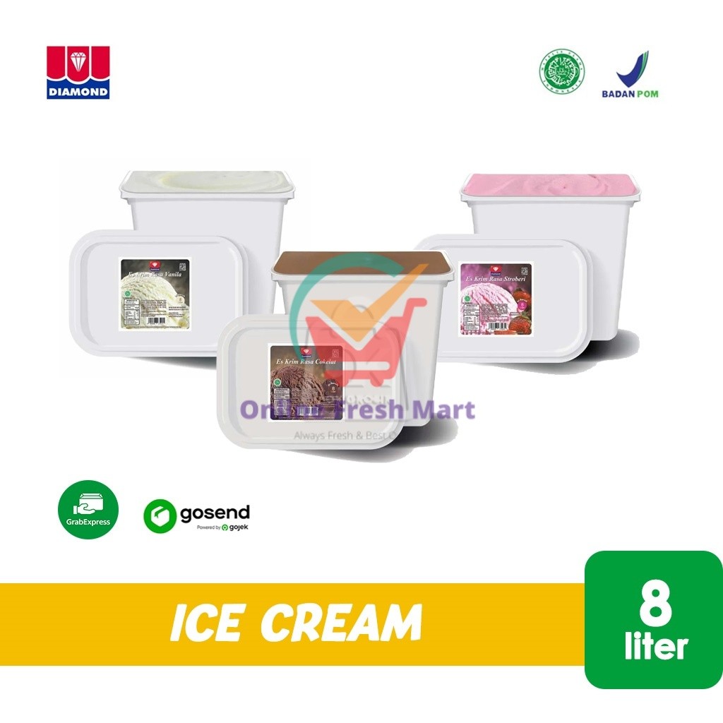 

Ice Cream Es Krim Diamond 8 Liter (KHUSUS INSTANT) - Online Fresh Mart Denpasar