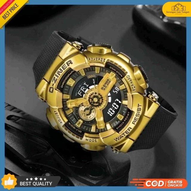 Jam Tangan Pria Sport D-Ziner 8295 MJ Free Logam Dual Time - Bisa Bayar Ditempat - COD - Grosir
