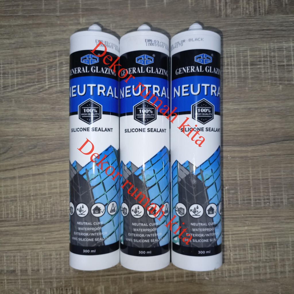 General Glazing GG Neutral 300ml Sealant Silicone Netral Lem Kaca Silen Hitam Silent Putih