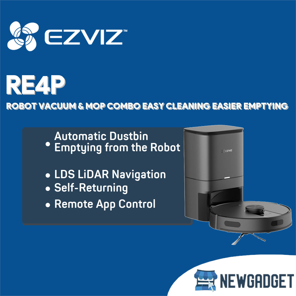 EZVIZ RE4P ROBOT VACUUM & MOP COMBO LASER NAVIGATION WITH DOCKING