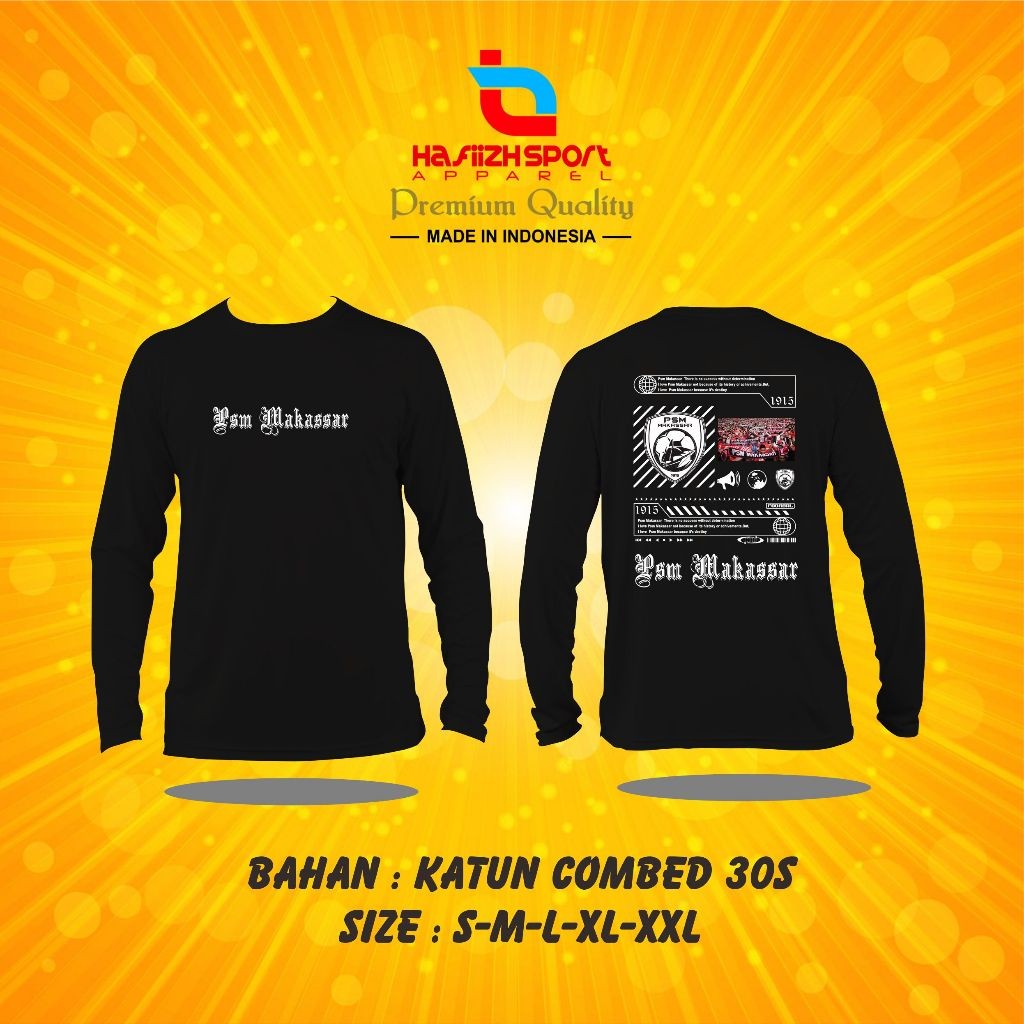 KAOS BAJU SUPORTER PSM MAKASSAR LENGAN PANJANG BAHAN PREMIUM