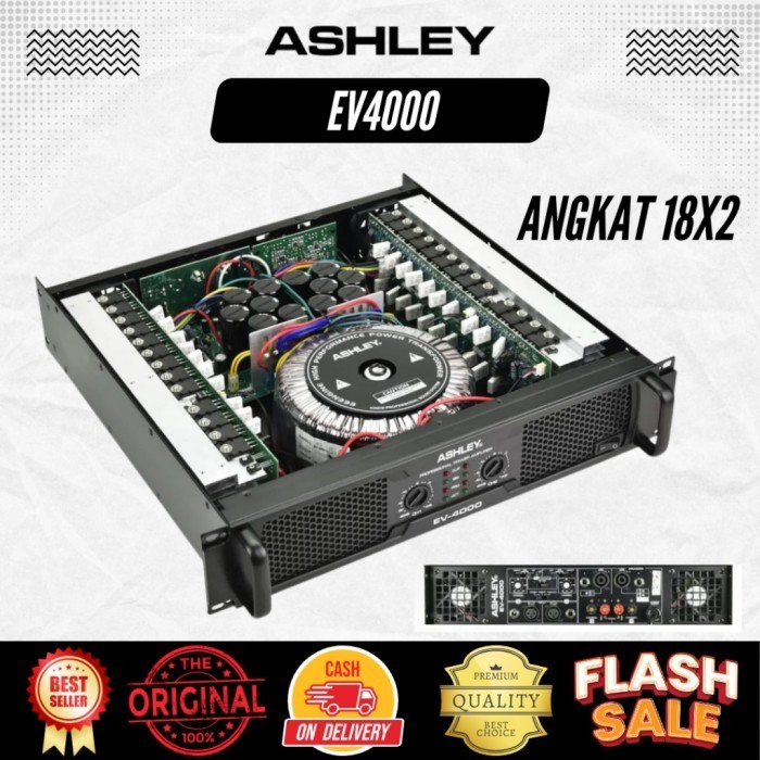 Power Amplifier Ashley EV 4000 Angkat 18x2 & 15x4 Original Produk