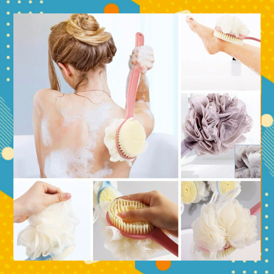 Sikat Punggung GAGANG Sponge Mandi 2 Sisi Spons Busa Sabun Mandi Puff SK1507A1