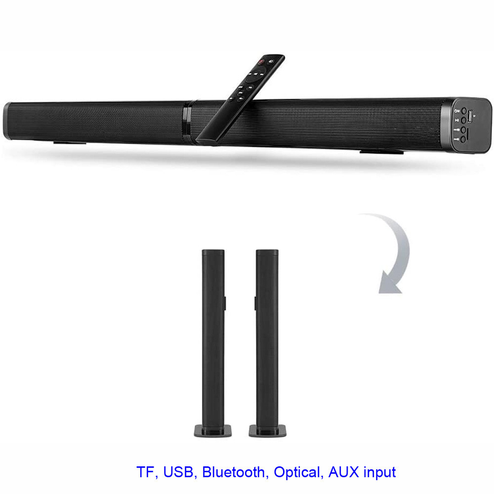 Top Ultra slim Detachable Bluetooth TV Sound bar 37 inch wireles speaker built-in subwoofer soundbar