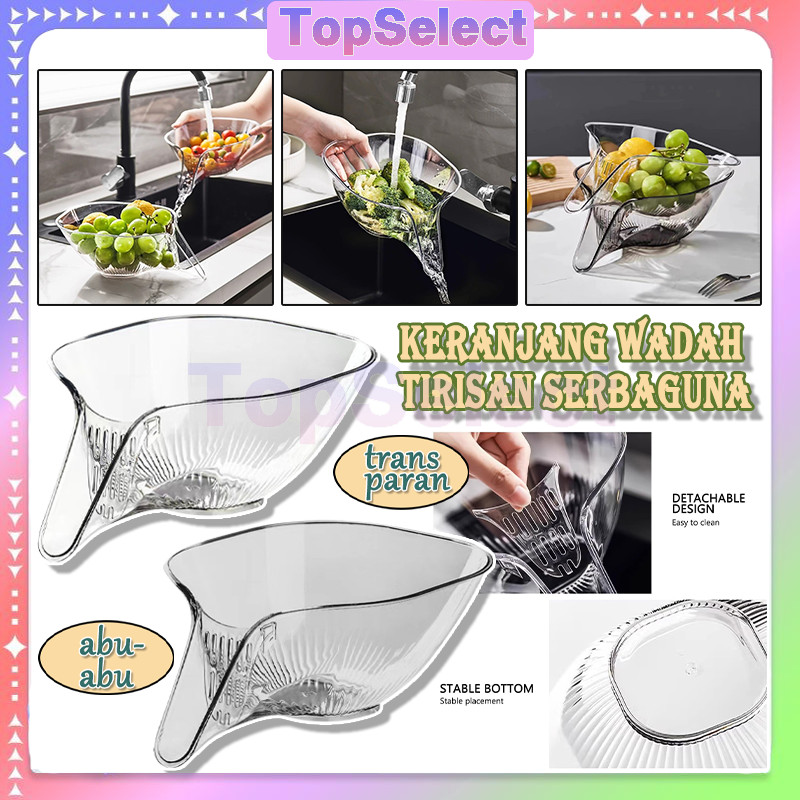 Saringan Keranjang Cucian Buah Sayur / Baskom Pencuci Sayur /Wadah Cuci Beras/Wadah Tirisan Saringan