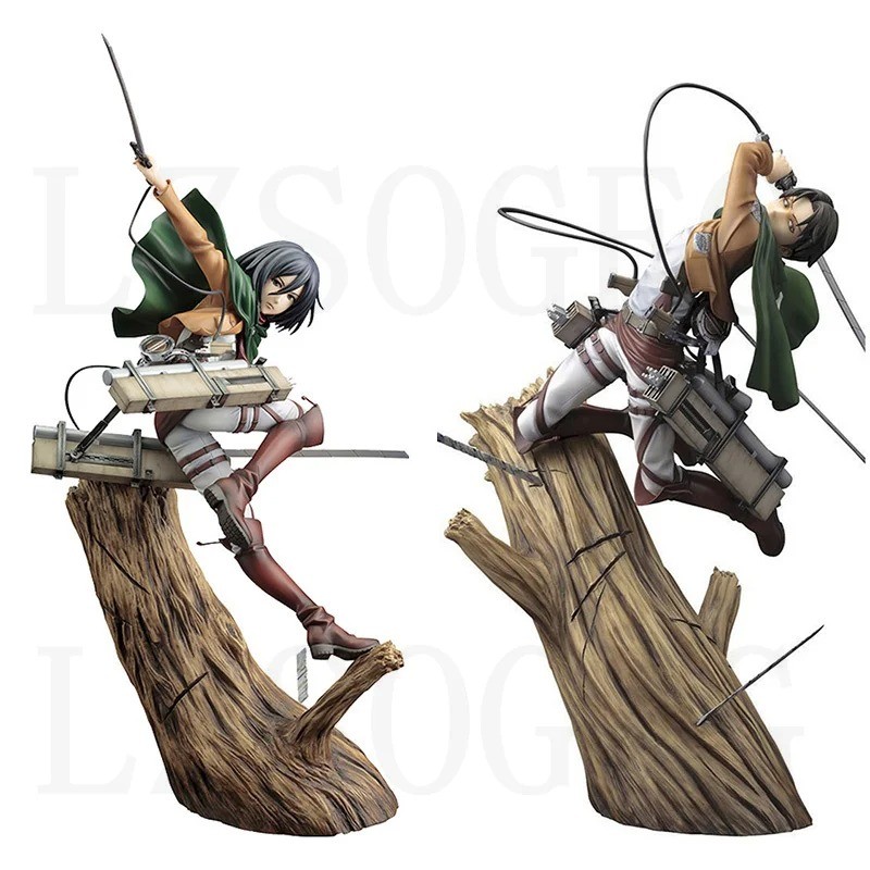 Attack on Titan Artfx J Levi Mikasa Ackerman Renewal Package Ver. PVC Action Figure Anime Figure Mod