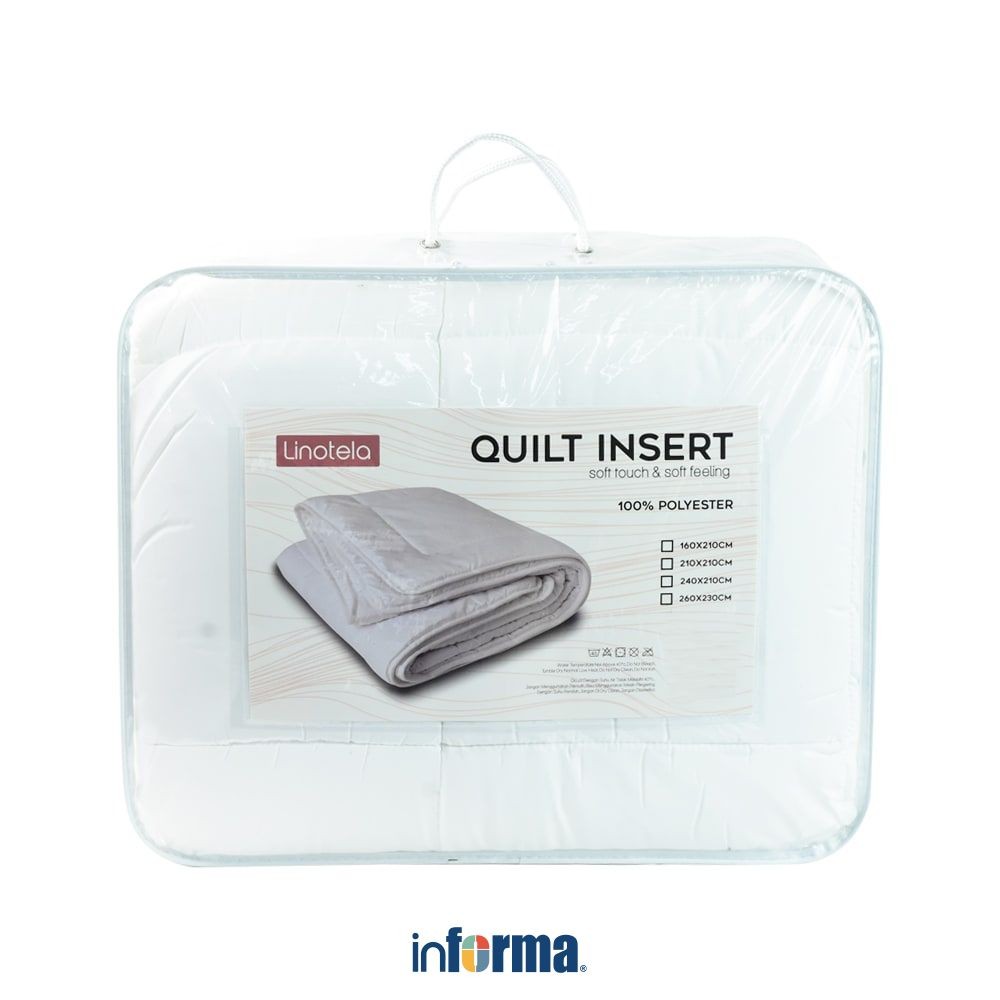 Informa Linotela 240x210 cm Quilt Insert Soft Peach - Putih Blanket Isi Selimut Quilt Kain Penghanga