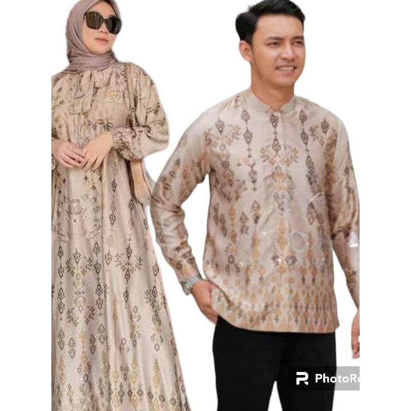 baju couple pasangan kondangan gamis wanita lebaran 2024 model gamis terbaru baju couple keluarga