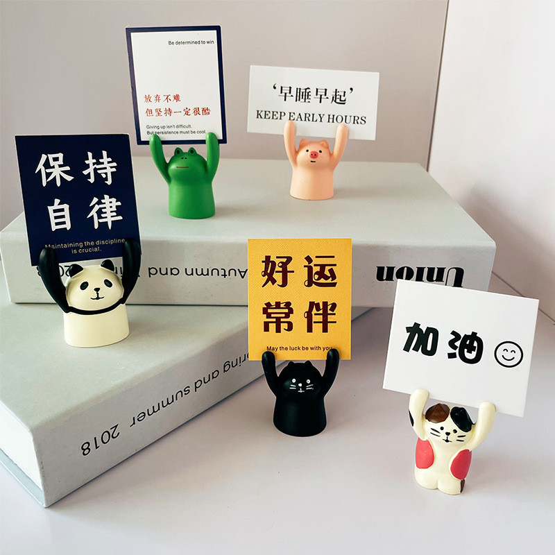 

MOHAMM 1pc Cute Animal Design Memo Message Holder Clip Photo Stand Card Inspiring Desk Decoration