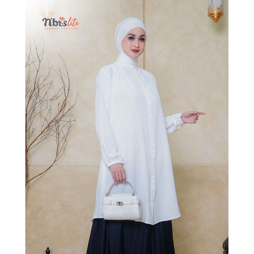Tunik Putih White Hitam Black Coksu Milo Denim Blue Baju Atasan Muslimah Wanita Basic Tunik Lite 000