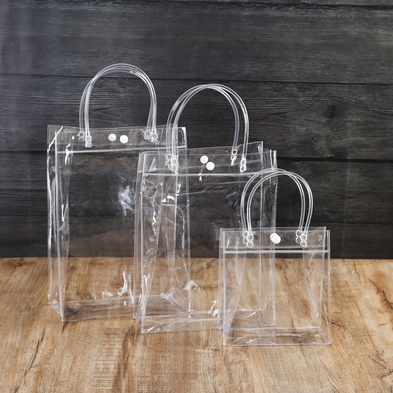 

Transparent Holiday Gifts Bags Newborn Gift Box Packaging Supplies Distributions PVC Gift Bag with Handle Party Supplies توزيعات