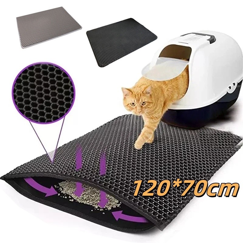 120*70cm Keset Pasir Kucing Karpet Pasir Kucing Keset Pasir Kucing Tikar pasir kucing EVA Lapisan Ga