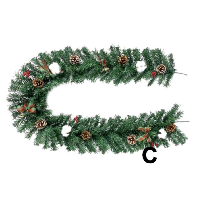 

[COD] DEKORASI NATAL 2 METER Christmas Artifical Garland ornament - Motif - C