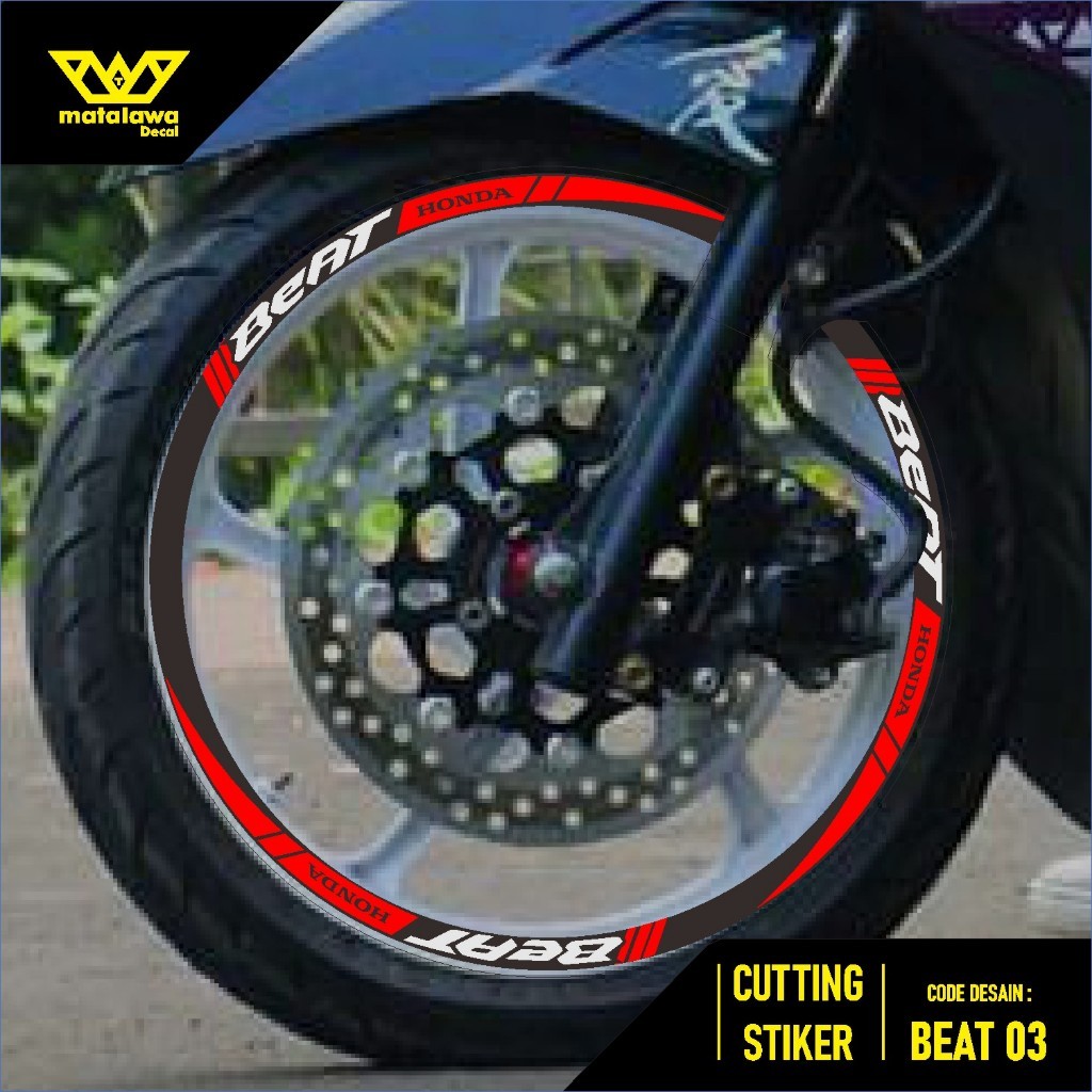 stiker velg honda beat fi Old street esp deluxe karbu sticker cutting velk motor ring 14 beat 03