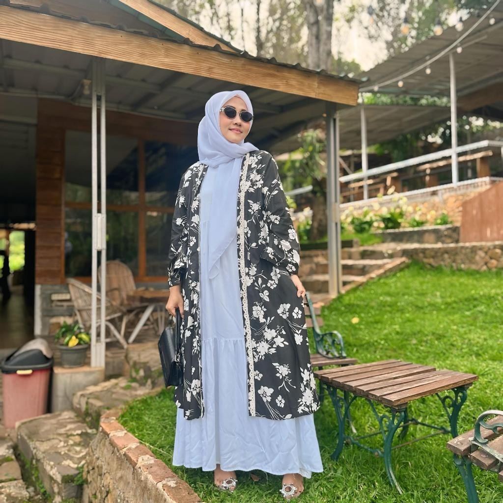 One Set Mediana Fashion Dress Inner + Outer Premium Satu Set Iner Dan Outer  Bahan Rayon Premium