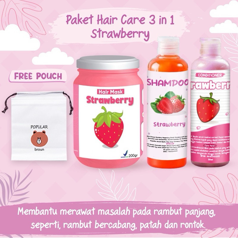 [BPOM] PAKET HAIR CARE 3IN1 / PAKET HEMAT HAIR CARE / HAMPERS HAIR MASK FREE POUCH / HAMPERS HAIR CA