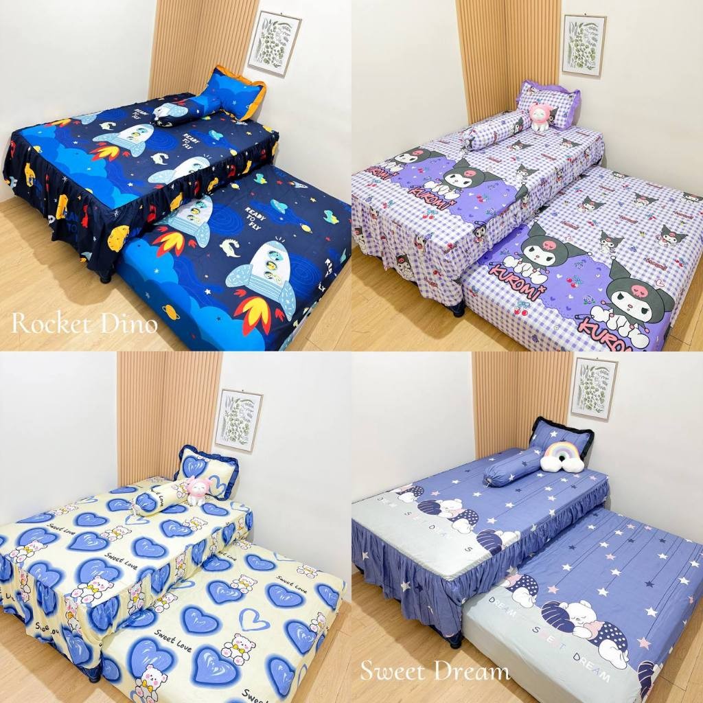 FK74VC SPREI SORONG RUMBAI MOTIF KARAKTER ANAK 120x200