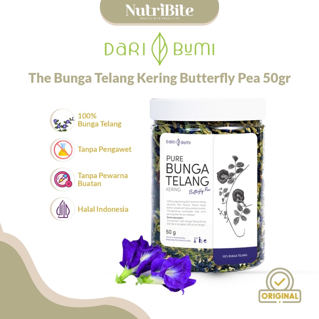 

DARI BUMI Teh Bunga Telang Kering Herbal Butterfly Pea Tea Premium 50 gr