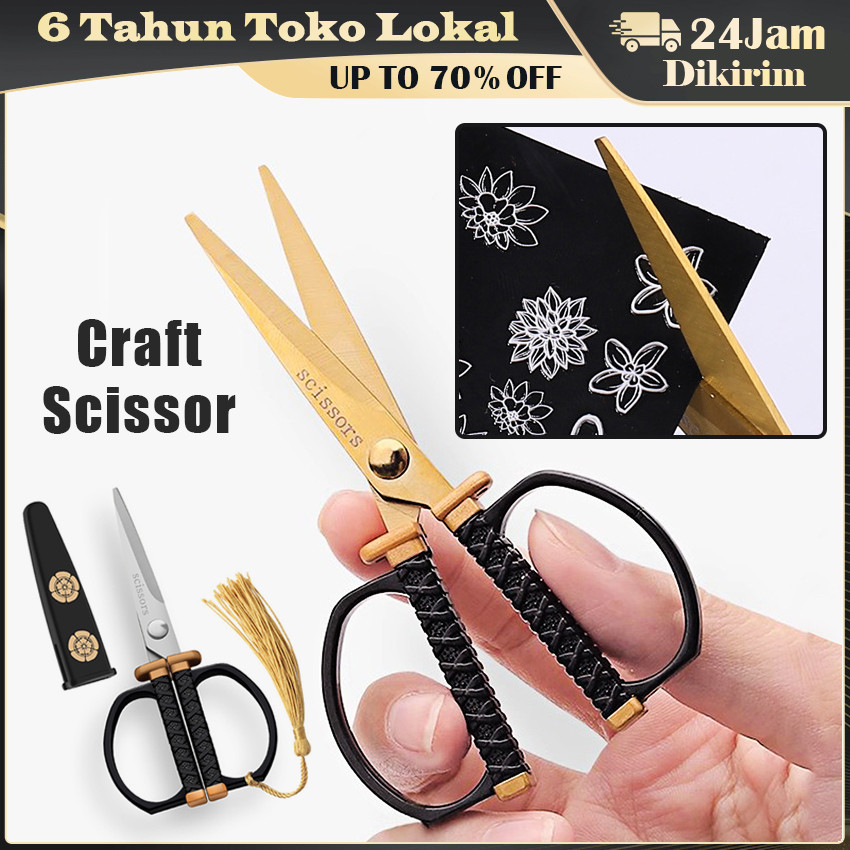 

Embroidery Scissors Mini / Gunting Emas Portable Serbaguna dengan Tutup Safety Unik