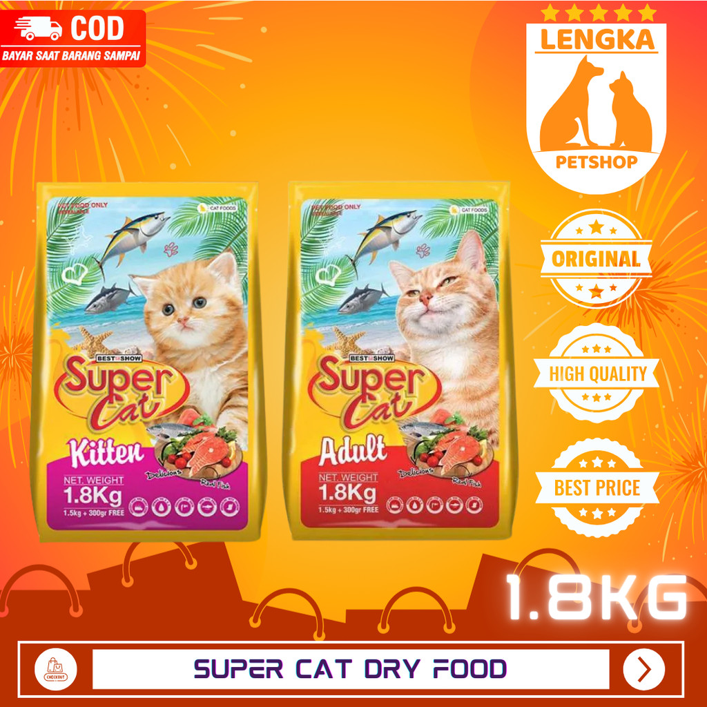 Super Cat Dry Food 1.8kg kitten & adult - Adult