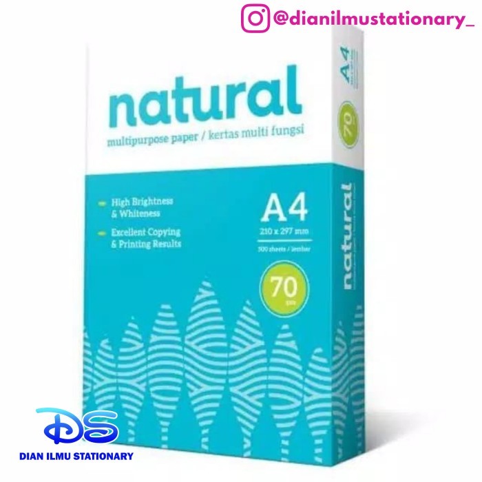 

Andma kertas hvs natural a4 70 gram