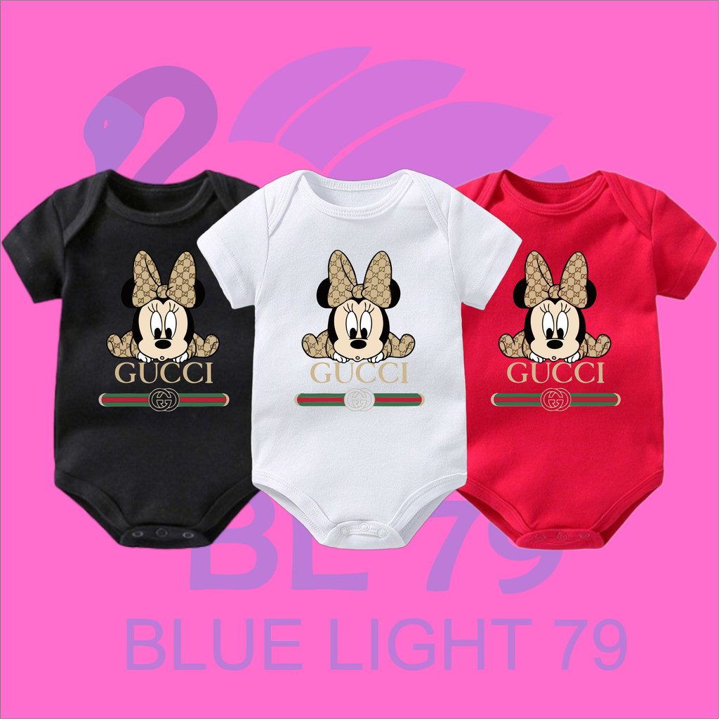 KAOS BAJU BAYI JUMPER BABY MICKEY MOUSE GUCCI DISNEY jumpsuit bodysuit baby kids lengan pendek laki-