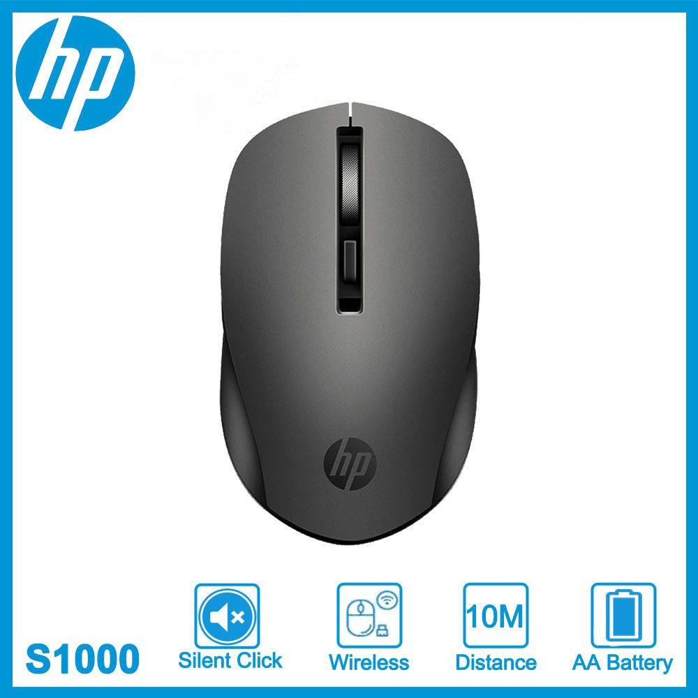 HP S1000 PLUS Wireless Silent Mouse Optical Portable Mini Mute Button Mice for Computer Notebook Lap