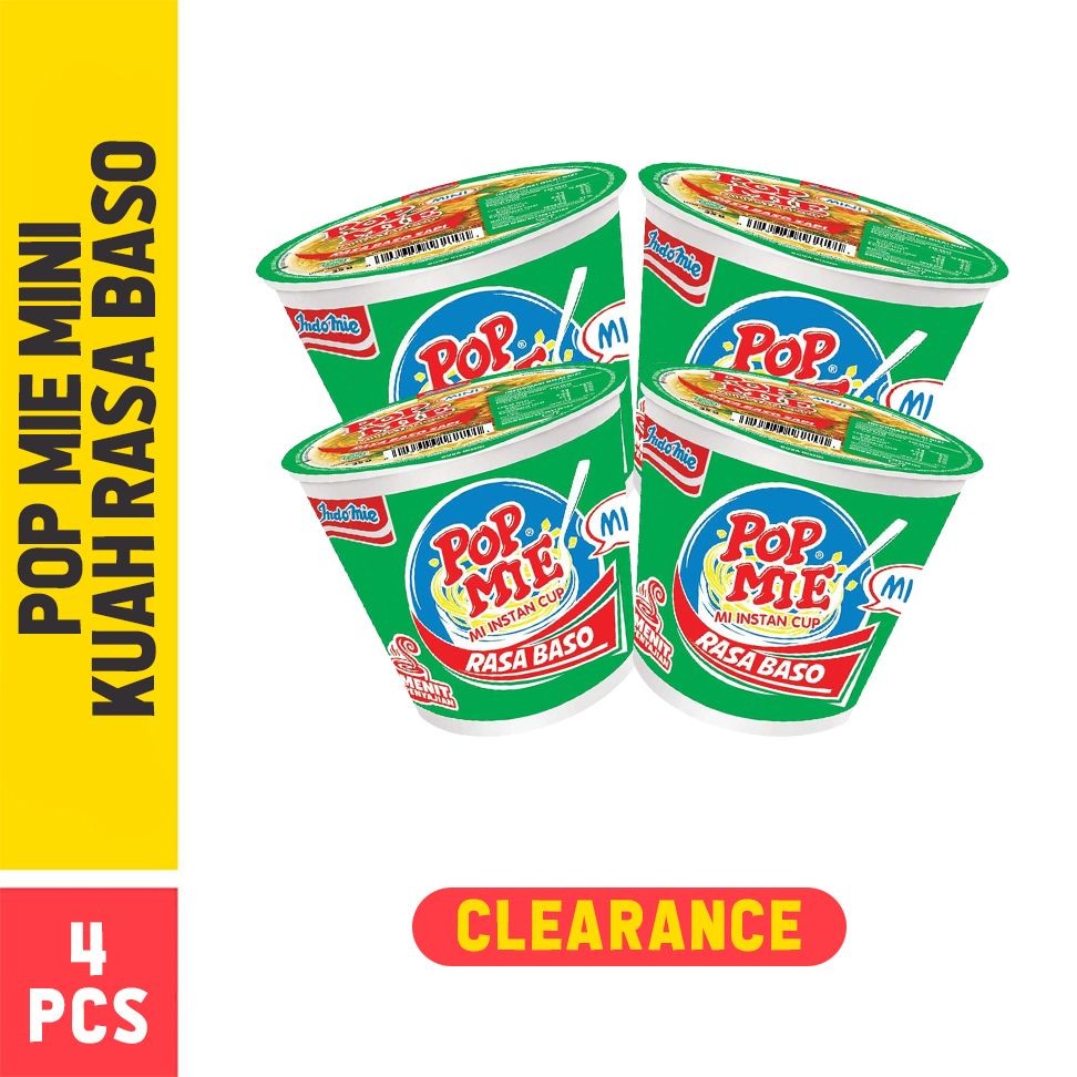 

Clearance - 4 pcs Pop Mie Mini Kuah Rasa Baso 38gr